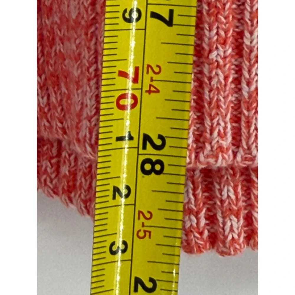 Lane Bryant Women Sz 26/28 Coral Marl Cotton V-Neck Open Knit Oversized Sweater